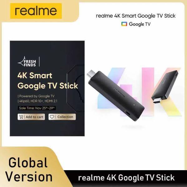 Control Realme 4K Smart Google TV Stick Global версия 2GB 8GB HDMI 2.1 Quadcore CPU DualCore GPU HDR 10+ 4KP60 Bluetooth 5.0