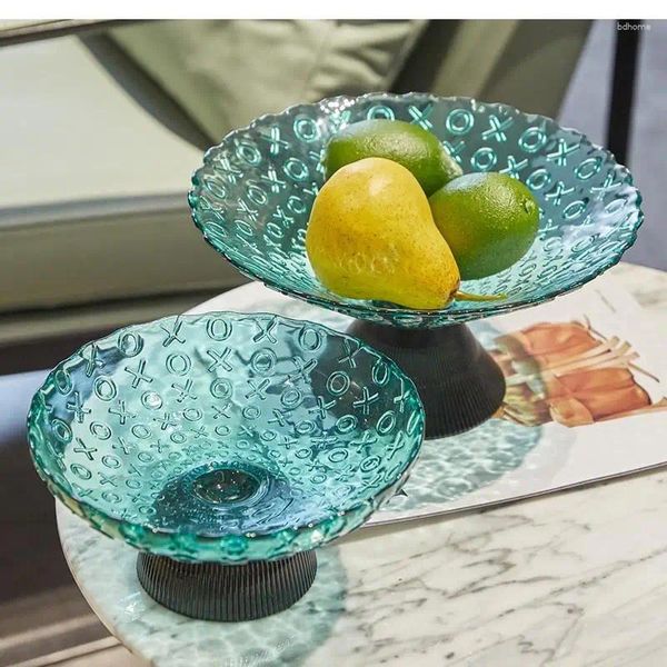 Teller kreativer farbenfrohe Glas Obstteller Dessert Schüssel Einfacher Haushalt rundes Snack Aufbewahrungsschale Süßigkeitenschale Hausdekoration Utensilien