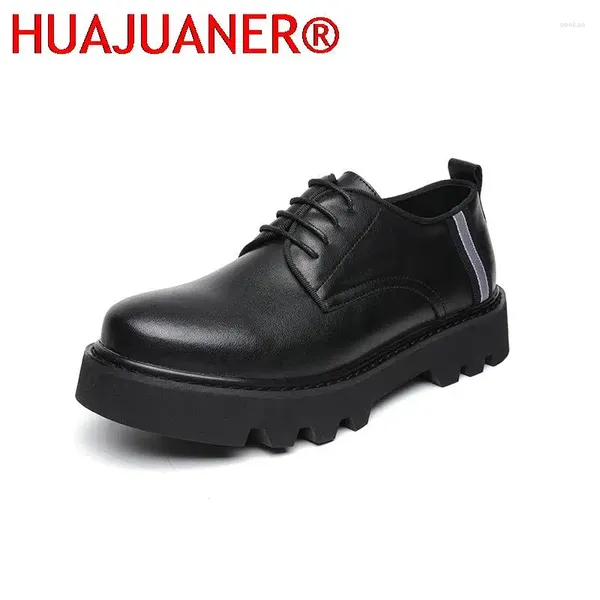 Sıradan ayakkabılar erkekler resmi oxfords bahar sonbahar marka gelinlik pu deri ayakkabı siyah platform tasarım erkekler