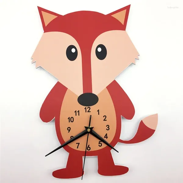 Orologi da parete Cartoon Decorazione dell'orologio moderno per la casa per bambini CAMERA ARTIRIA STEREO Mute Orologi carini animali silenziosi fai -da -te orologi