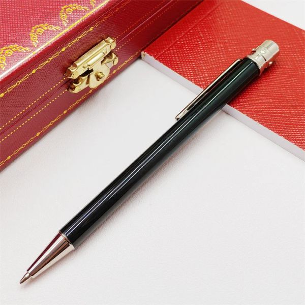 Pens Mom Santos de ct Ballpoint Stifte Lack Fass Golden Trim Thin Style Luxury Classic Office Schreiberei Schreiben glatt