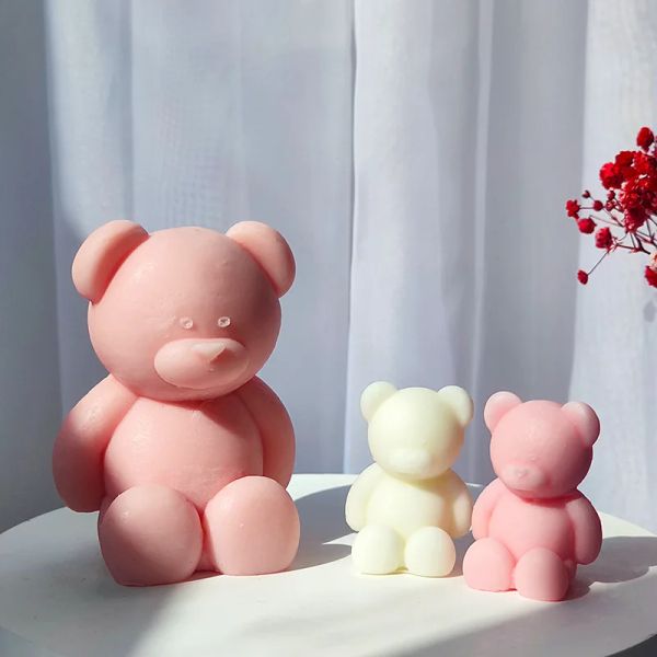 Cerâmica New Bear Body Candle Mold para velas feitas à mão Moldes de silicone Crafts de vela fabricando suprimentos de presente decoração para casa