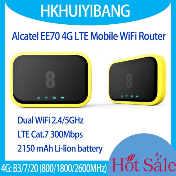 Маршрутизаторы Alcatel EE70 4G LTE Mobile Wi -Fi Router Cat7 300 Мбит / с двойной полосы AC1200 2150MAH 4G беспроводная точка горячей точки с SIM -картой 3G 2G GSM модем