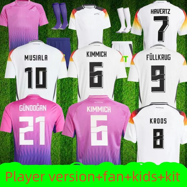 Das neue Modell 1: 1 2425 Deutschland Euro Cup Fußballtrikots Kroos Hummels Gnabry 24 Muller GOTZE WERNREER DRUXLER REUSMEN FOODLERHIRTS KITS Fans Spieler Version Version Home Away Away