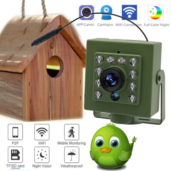 CAMERA GREEN WiFi Bird Box Camera Kit RTMP Live Audio 1920P 1080P IR Cut Night Vision RTSP FTP Mini IP IPC NEST PET Bird Watching Camhi