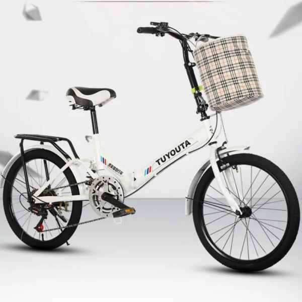 Luci in bicicletta pieghevole ultraleggero ultralight ultratili per uomini e donne assorbimento di shock a velocità singola mini bici per adulti 20 pollici ds