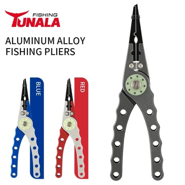 Accessori morsetto solido multiuso esterno a colori opzionali in alluminio da pesca strumento di pesca strumento di pesca personalizzato Pinza per pesca ad acqua salata