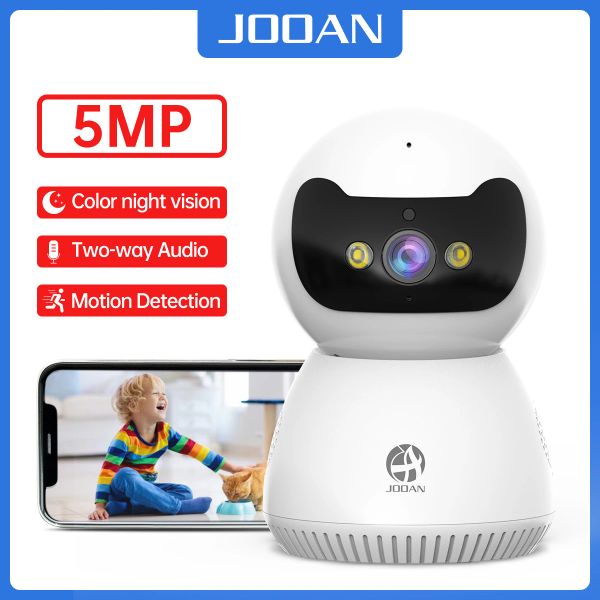 Monitore Jooan 5MP IP -Kamera 5G WiFi Baby Monitor Innenüberwachung Kamera 2way Audio Auto Tracking Color Night Vision Wireless Kamera