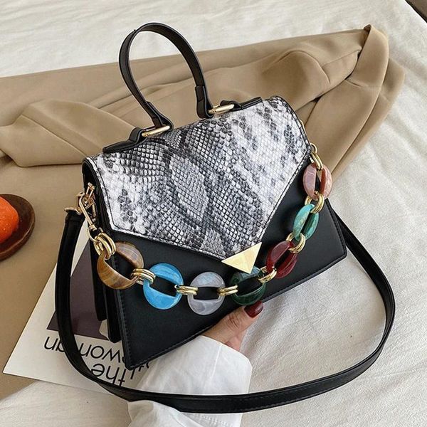 Borse a tracolla da donna di alta qualità borsette vintage crossbodies sac sacca femmina serpentina in pelle di pelle di viaggio casual tote patta