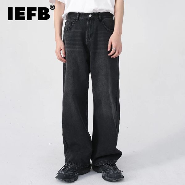IEFB MENS JEANS COREA PERSONALITÀ COREANE Pantaloni a larga gamba Fashion Autunno Inverno Vintage Mashings 9A5577 240415