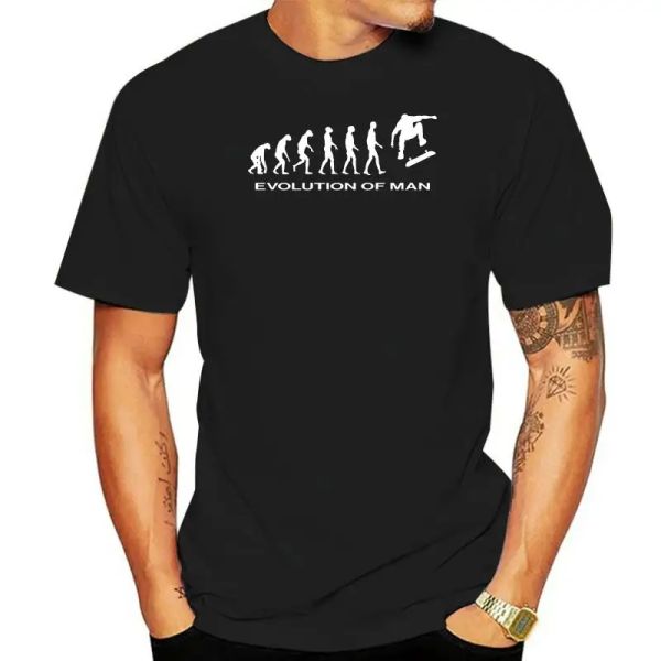 Camisetas impressas de tees 2022 Moda Oneck Top Cotton Casual Evolution of Man Skater Best T Camisetas para homens