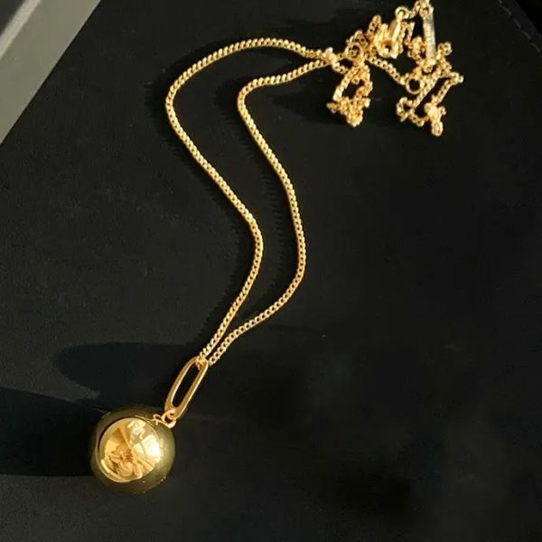 Ожерелья новая модная мяч латун 18 тыс. Золото