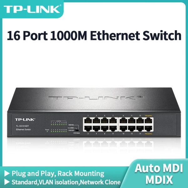 Switch tplink 16 porta gigabit ethernet switch da 1000m switch network hub splitter internet splitter e riproduci vlan auto mdi/mdix tlsg1016dt