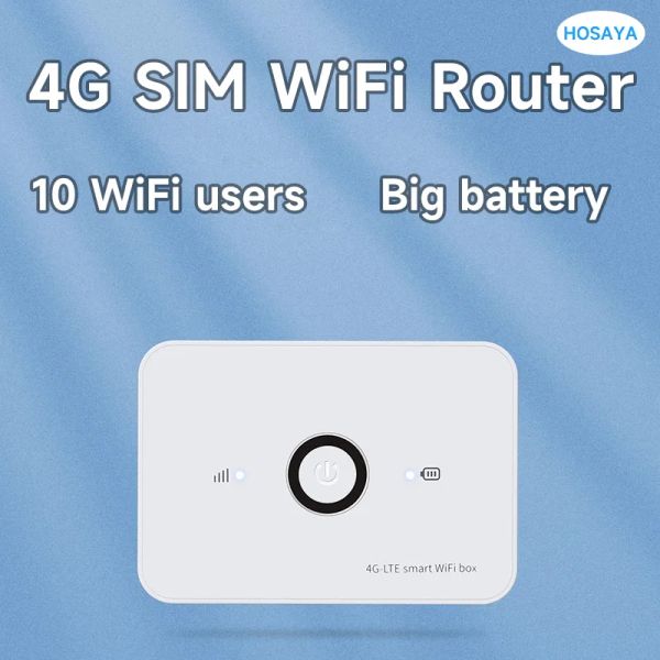 Router 4G SIM SIM Card WiFi Router LTE Modem 10 WiFi Utenti Pocket MIFI Hotspot Batteria integrato WiFi portatile