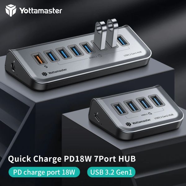 Hubs Yottamaster Docting Station USB Adapter Hub To Thunderbolt 3 PD Зарядка USB 3,2 Gen2 Typec TF SD с 10 Гбит / с 4K HDMI.