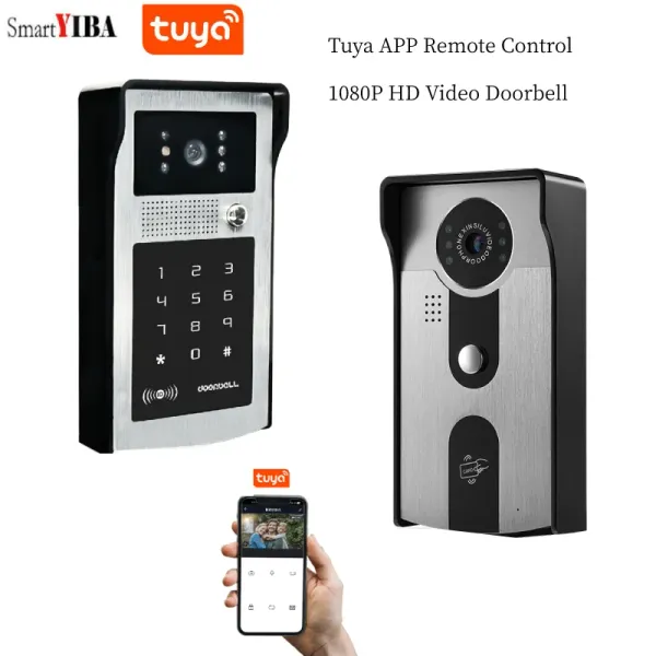 Kontrol Tuya Akıllı Uygulama WiFi Poe IP Video Intercom Kapı Telefon Sistemi POE Anahtar Şifre RFID Ses Kapı Zili Kamera