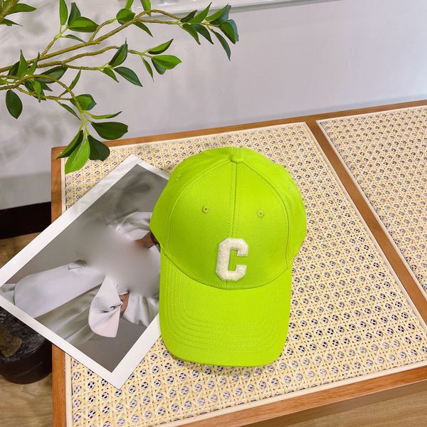 Brief bestickter Baseball Cap Big C einfache Casquette Frauen Snapback Caps Candy Color Fashion Strandhüte Herren -eSport -Designer Hut