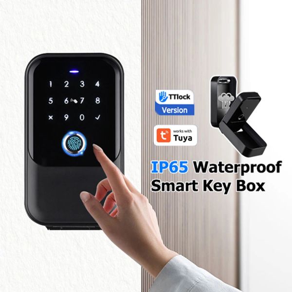 Steuerelement Smart Key Box wasserdichte Tuya Ttlock Fingerabdruck Bluetooth WiFi Digital Security Lockbox App Remote Access Airbnb Door Lock Box