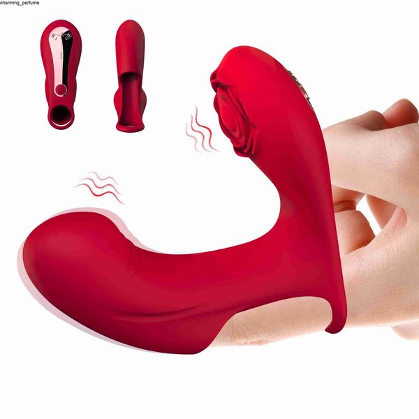 Vibrador de rosa por atacado de fábrica 2in1 para mulheres vibrador de dedo G-spot e taça de sexo estimulador do clitóris de tapa para mulheres adultas