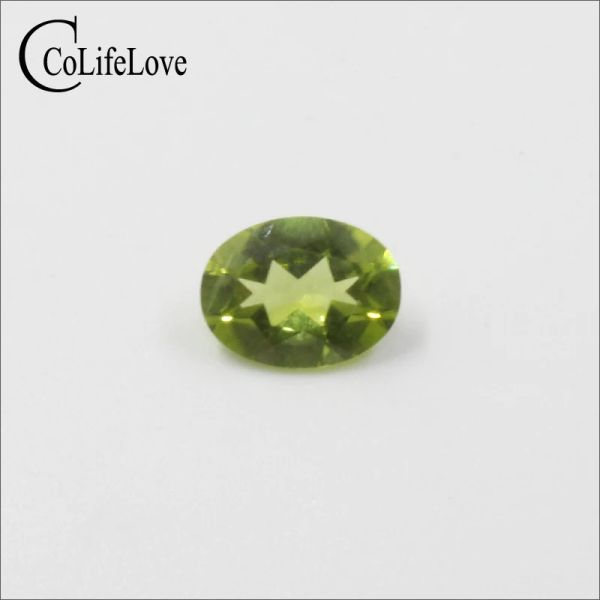 Pedras preciosas 6 mm * 8 mm 1,2ct Corte oval natural peridot pedra preciosa para joalheria 100% Real Natural Peridot pedra preciosa