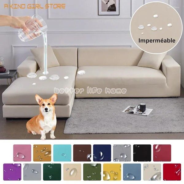 Coperture per sedie 1/2/3/4 Skin impermeabili di divano ad angolo elastico sedili di divano solido protezione a forma di slittamento a forma di slittamento per animali domestici e bambini