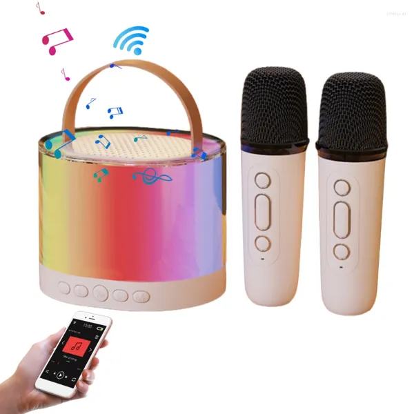 Microfoni Altoparlanti wireless Microfono portatile Macchina karaoke LED con manico da trasporto per la cucina di casa Viaggio