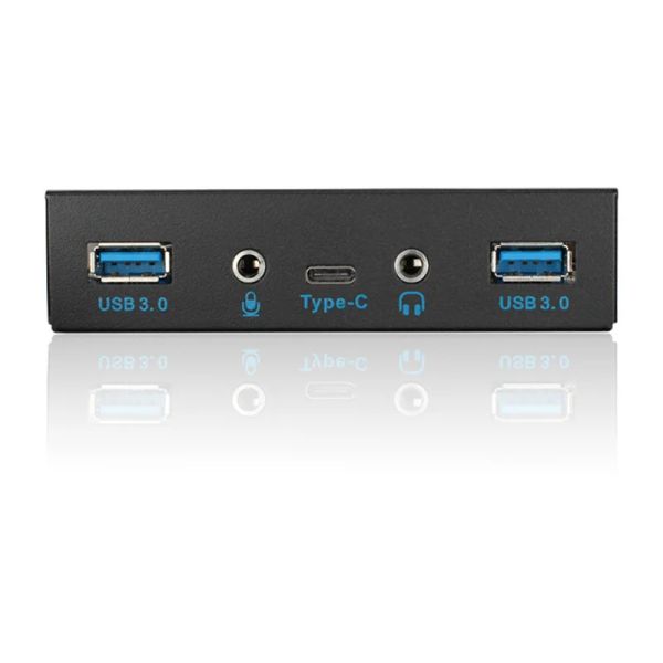 Hubs Internal USB 3.1 Gen 1 Tipo C + 2 X USB 3.0 Painel frontal do cubo da porta com macacão de microfone de áudio HD para desktop pc caixa 3.5 