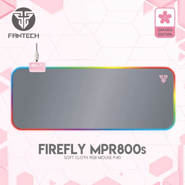 Pads Fantech Firefly MPR800S RGB Gaming Mousepad Groß 80 x 30 cm xxl Backbeleuchtung PC -Schreibtischmatten wasserdichte Maus -Tastatur Pink Teppich