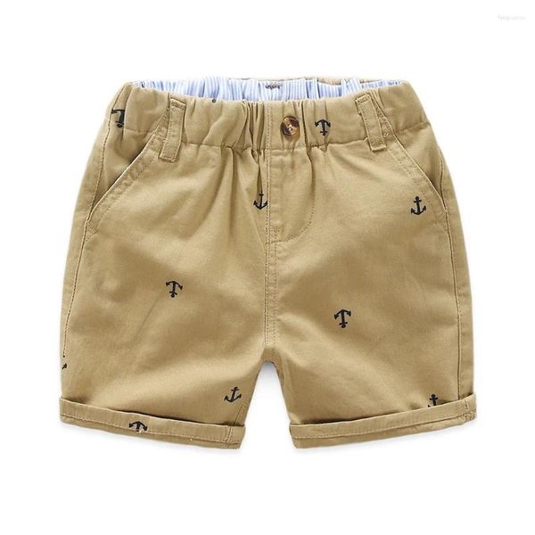 Shorts calças de moda de moda de verão calça roupas de calça crianças para meninos para bebês beia praia tecida kahqi botão