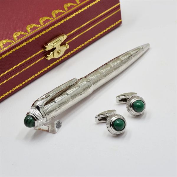 Penne Luxury Ct Green Gem Top Ballpoint Pen Office Stationery Unique Dore Decorative Set Set Penne per Regalo di Natale