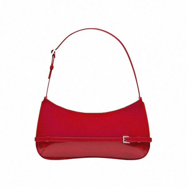 Kadınlar için Çanta Lüks Tasarımcı Kırmızı Deri Under Under Extering Çanta Fransız Sokak Fi Trendi Küçük Omuz Çantası Cüzdan B07R#