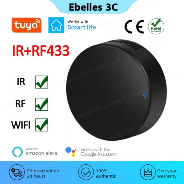 Controle Tuya WiFi Infravermelho Universal IR RF433 Controle remoto 2 em 1 Smart Home Controller para TV DVD AUD VOZ