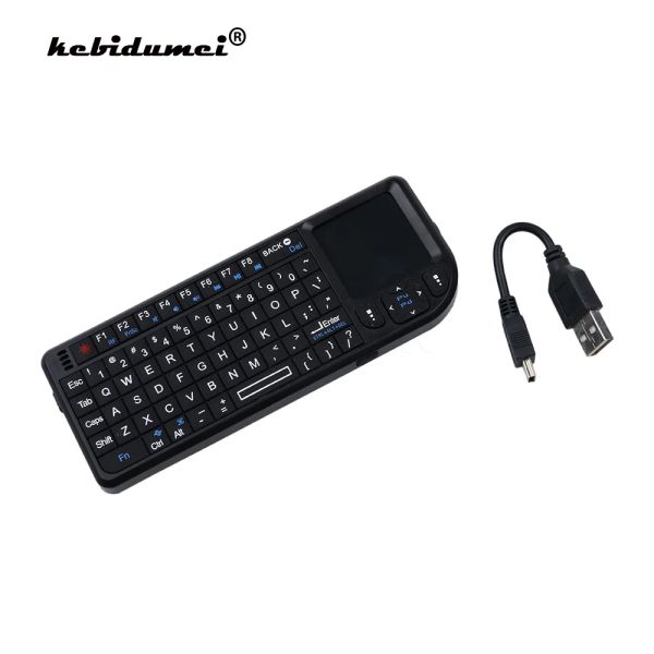 Teclados kebidumei de alta qualidade 2.4g RF Mini -teclado sem fio 3 em 1 mini Mini Handheld qwerty +touchpad mouse para notebook para PC TV inteligente