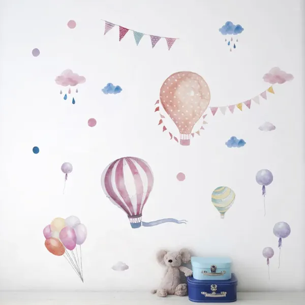 Adesivos de parede 30x90cm Desenho decomante decorativo para crianças para crianças garotas de baby balloon balão decoração de adesivos