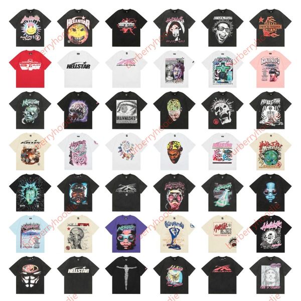 Hellstar Gömlek Erkek Tişörtleri Kısa Kollu Tee Erkekler Kadın Yüksek Kaliteli Sokak Giyim Hip Hop Moda T Hell Star Tasarımcı T-Shirts 71