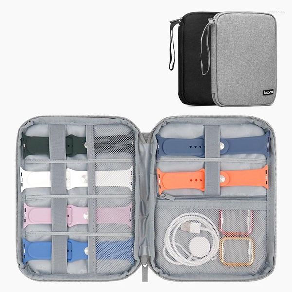 Borse di stoccaggio Smart Watch Borse Borse Organizzatore Cavo Dati Multifunzione portatile Travelband Holdband Case Case Black Grey Black Supplie