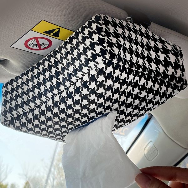 Caixa de lenço de lúcio caixa desenho de carros de carro suspenso caixa de extração de papel