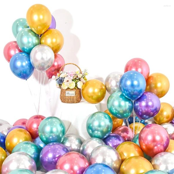 Decoração de festa 50pcs Balões de látex de aniversário Casamento de Natal Halloween Celebração Decorações de ouro de ouro colorido decorador de casa colorido