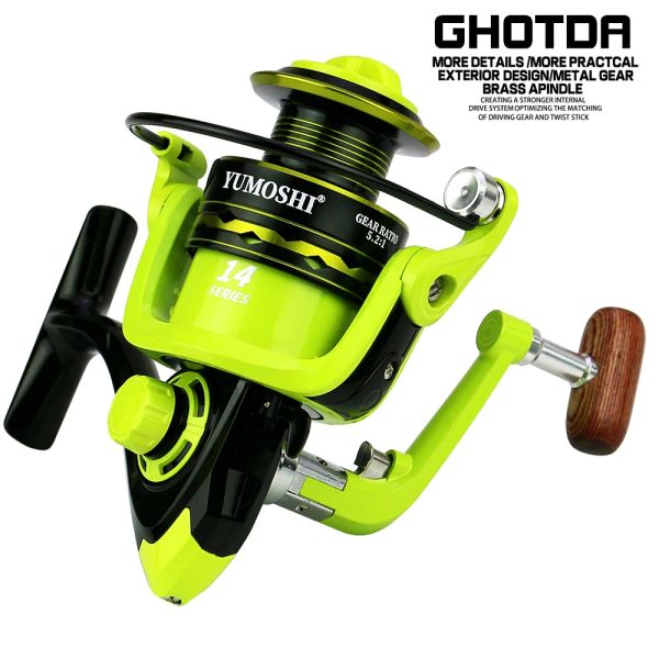 Аксессуары Ghotda Fishing Reel 2000 3000 4000 5000 6000 7000 Высокоскоростная катушка с высокой скоростью карп для соленой воды