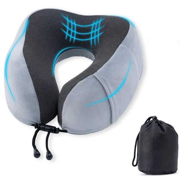 Elektrische Massager U-Form Memory Foam Hals Kissen Weiche Reise Kissen Massage Hals Kissen Schlafflugzeug Auto Kissen Medizinische Pflegebett Y240422