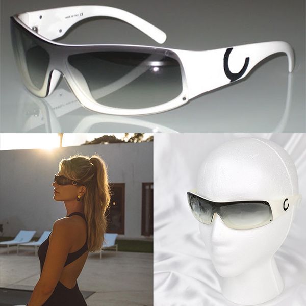 Occhiali da sole a cornice rettangolare designer femminile realizzati in fibra di acetato con telaio aderente e lenti in poliammide C5072 Goggles di fascia alta neutri