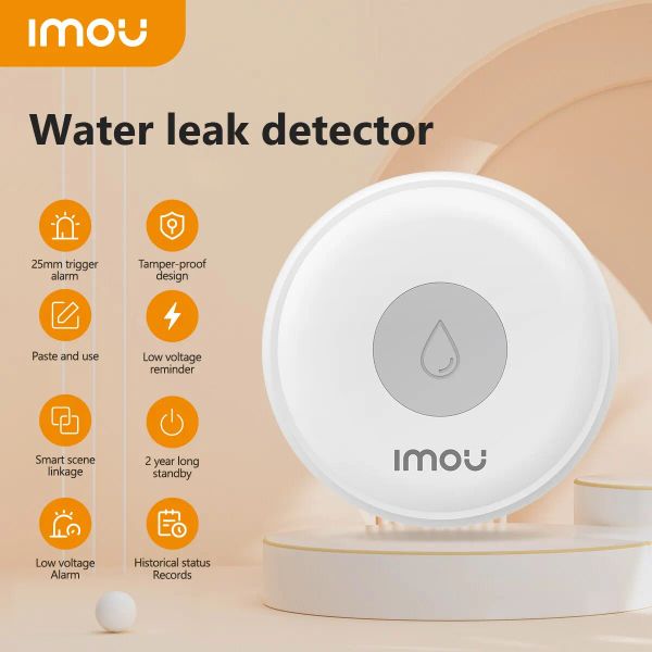 Controle imou wifi zigbee ip66 inteligente com vazamento de água de água de imersão de água alarme imu vida monitoramento de aplicativos inteligente automação residencial