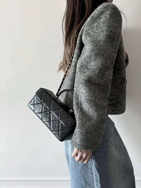 Designer Leder Handtasche Chenel Populäres Internet Berühmtheit mit vielseitig Diamond Grid Stick Bag Kette Crossbody Damenbeutel