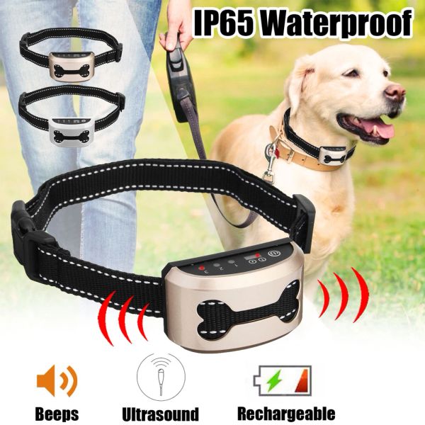 Collars Dog Auto Antibark Collar Batteria ricaricabile Ricarica USB Collari Sicurezza Shock statico Anti Bare Anti Bark Collari Accessori 3 Colore