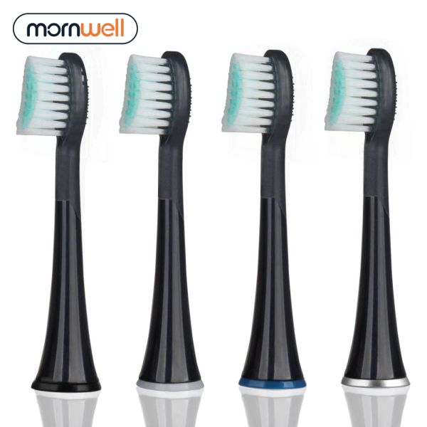 Heads Mornwell 4pcs Черные резиновые замены Зубные щетки с крышками для Mornwell D01b Электрическая зубная щетка