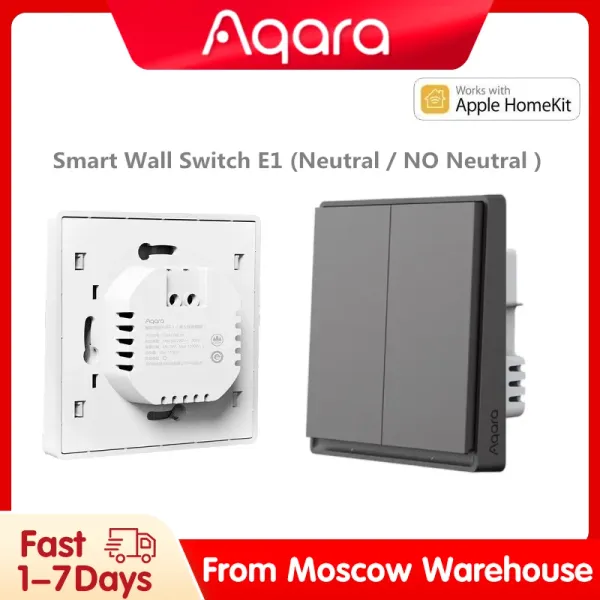 Controllo Aqara E1 Switch Wall con neutro senza neutro Smart Home Works con Zigbee 3.0 Gateway Hub per Xiaomi Mi Home Homekit