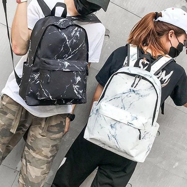 Schultaschen Asds-Net Red Marmor Muster Student Persönlichkeit Tragbarer Frauen-Rucksack für Frauen