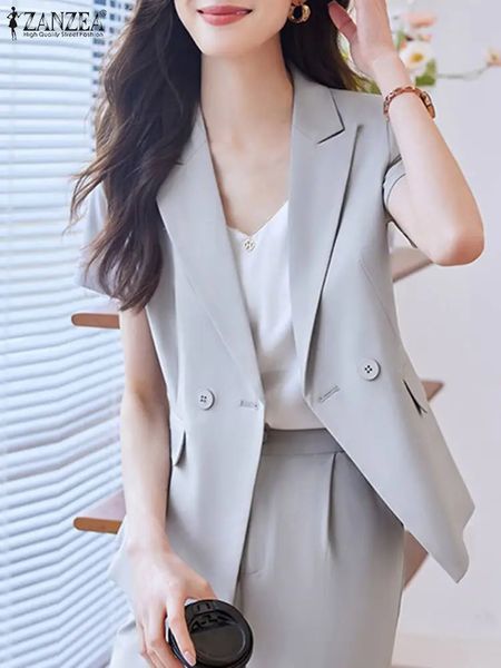 Zanzea Casual Mulher Suit Jackets Office Use formal elegante e elegante blazer de colarinho entalhado de colar