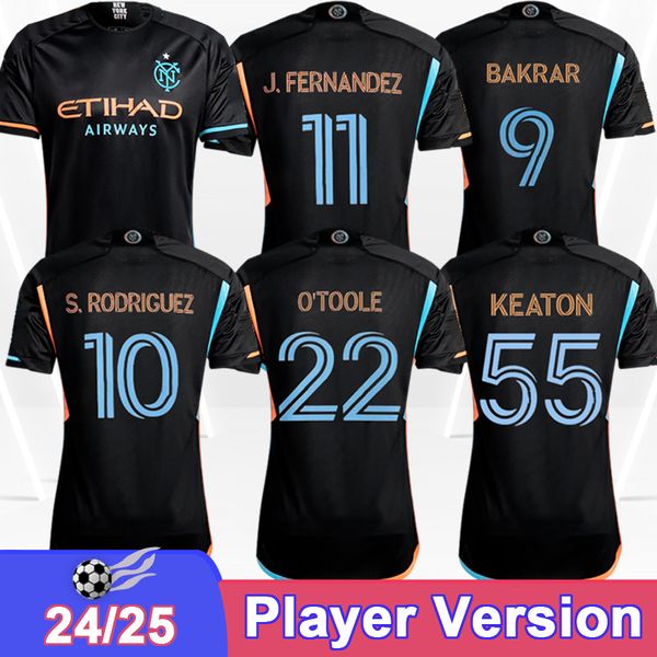 2024 25 New York City Versione giocatore FC Maglie da calcio maschile Risa Bakrar Wolf Carrizo Keaton Sands Perea Away Short Short Shirt a maniche corte