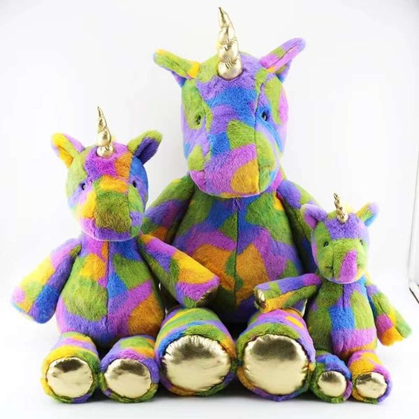 Neues Design süßes Regenbogen ausgestopftes Großhandel Animal Plüsch Einhorn für Werbe -Babyspielzeuggeschenk